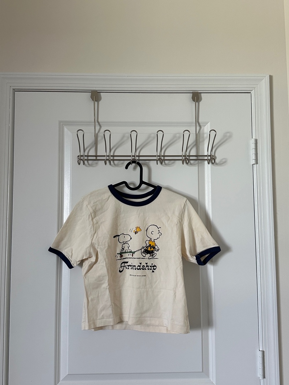 Peanuts Cream 'Friendship' Ringer Tee with Navy Trim